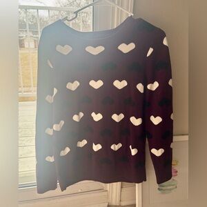 CHARTER CLUB Women's Cotton Pullover Sweater Long Sleeve Heart Multicolor Size L